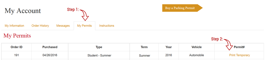 Print Temp Permit