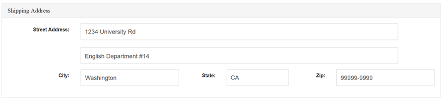 Entering the address for a campus building Ship Permit to Campus